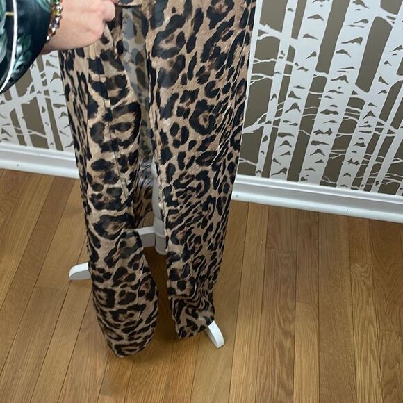 Nasty Gal Collection Sheer Leopard Print Maxi Dress Cover-Up sz 8 - Picture 3 of 8